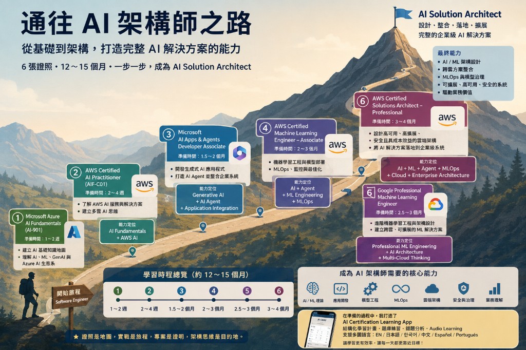 Road to AI architect: a learning map of six certifications